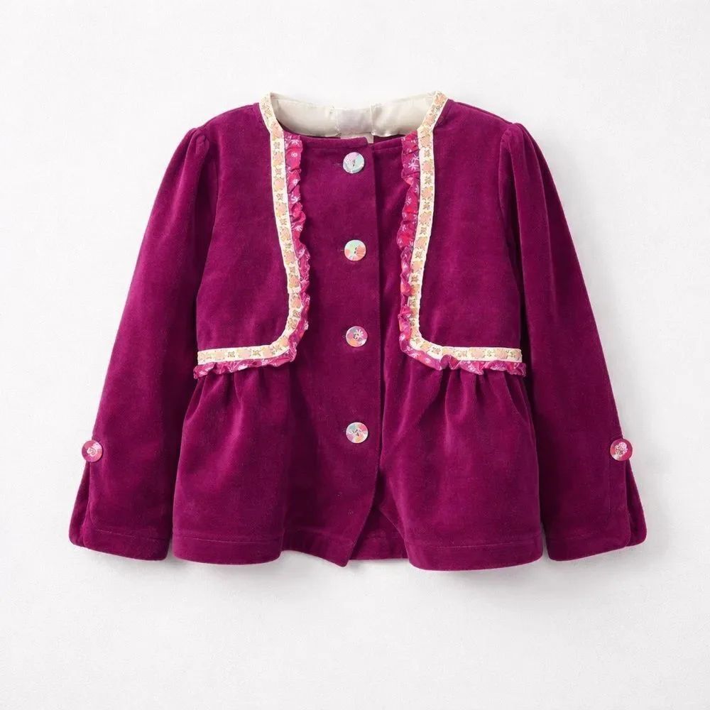 Matilda Jane Joslyn Purple velour jacket size 6